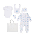 Blue & White “Hello Bear” 5pc Layette Set