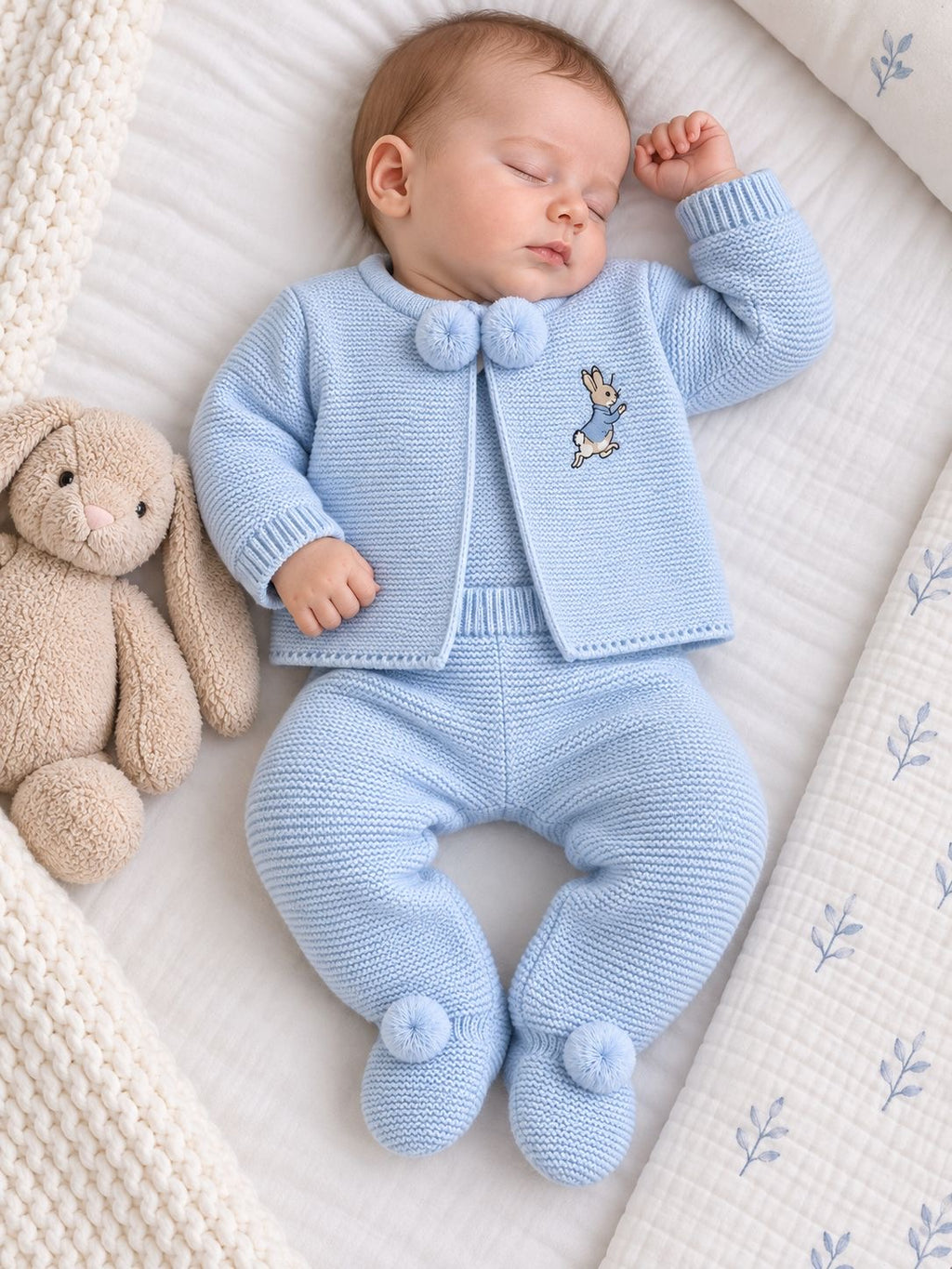 Baby Boy 2-Piece Rabbit Pram Suit