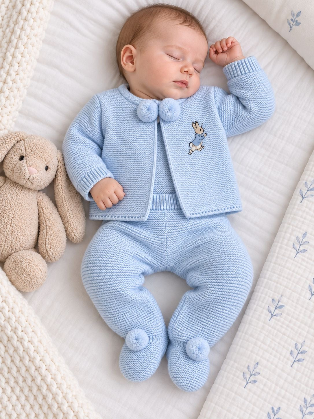 Baby Boy 2-Piece Rabbit Pram Suit