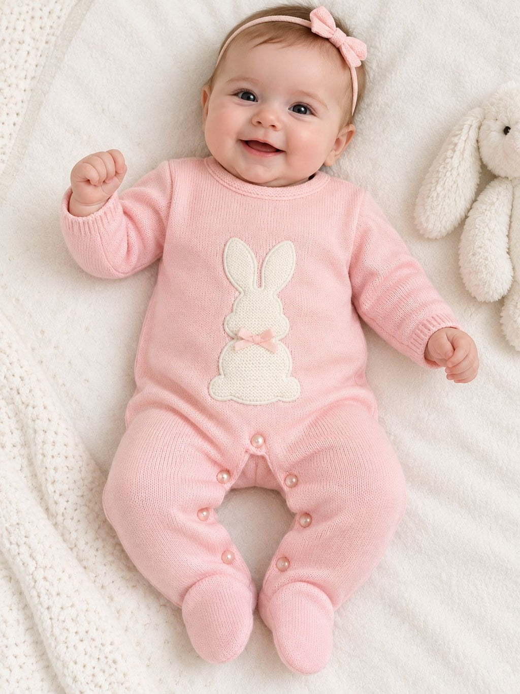 Baby Girl All-In-One Knitted Suit