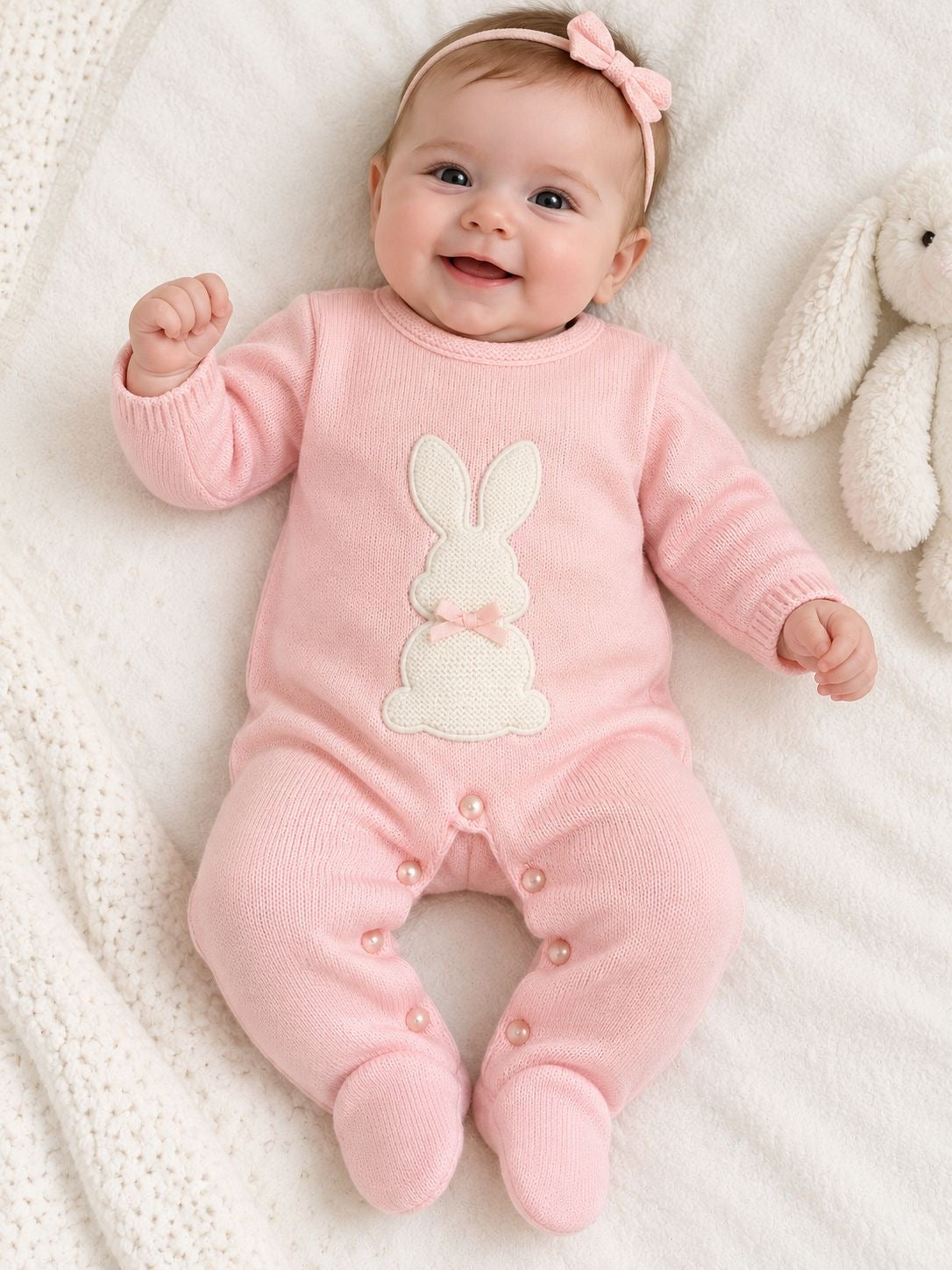 Baby Girl All-In-One Knitted Suit