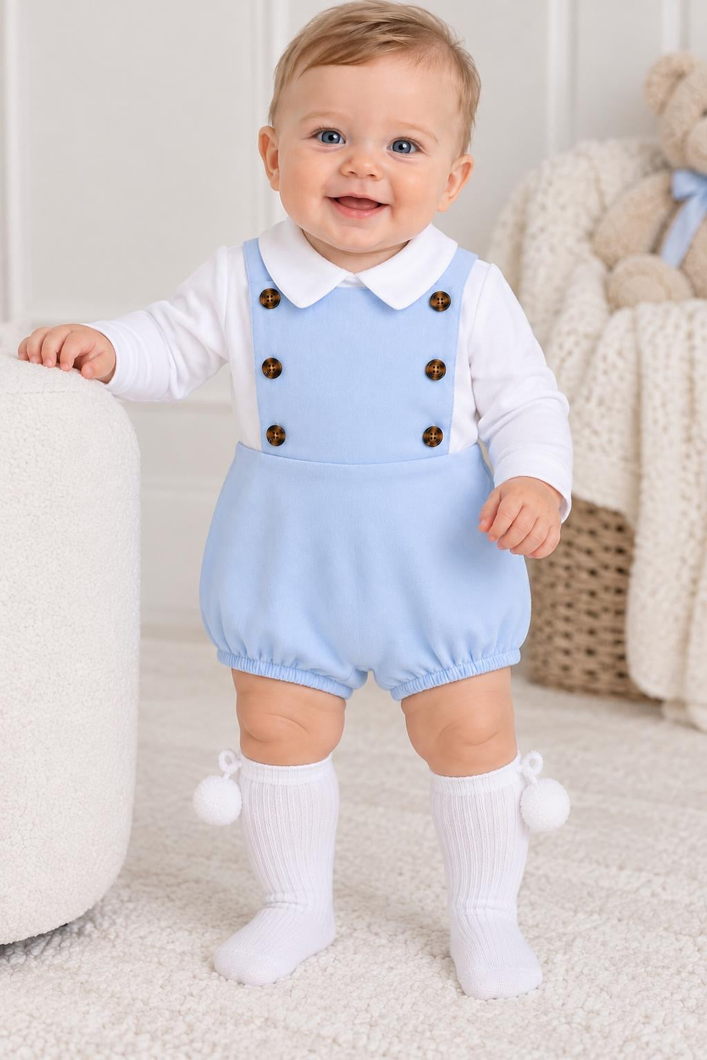 Baby Boy Spanish Dungaree Romper & Shirt