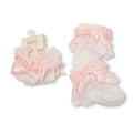 Baby Pink Frilly Satin Bow Socks