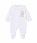 Baby Girl Velour Teddy Bear Sleepsuit