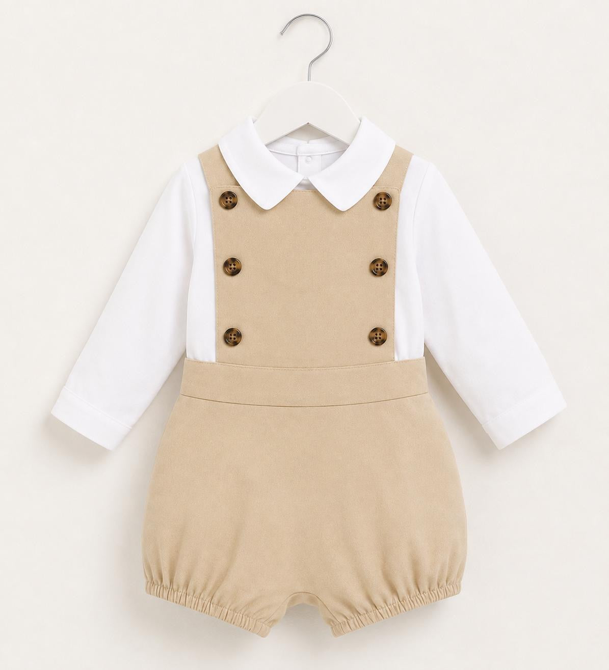 Baby Boy Spanish Dungaree Romper & Shirt Set