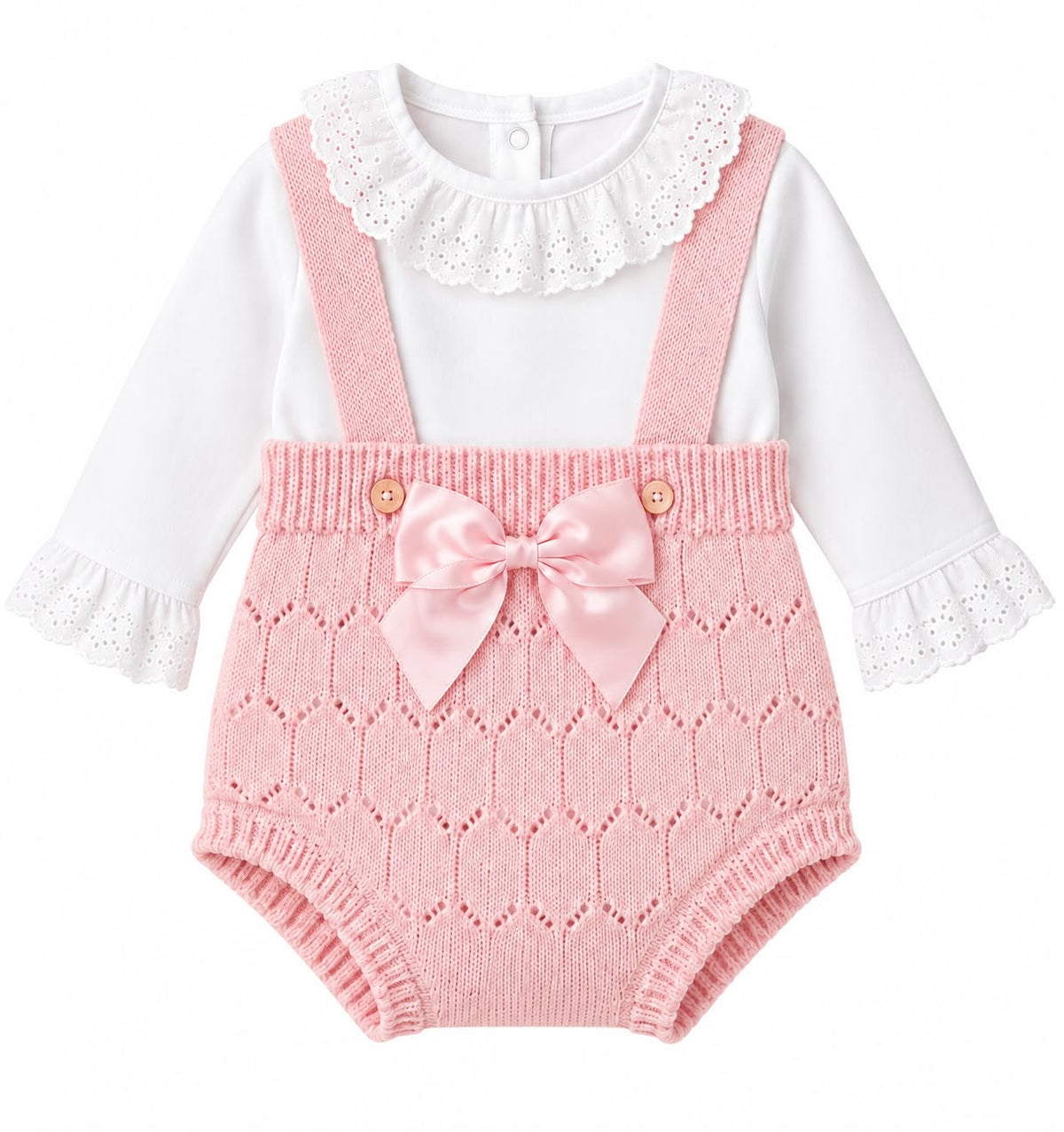 Baby Girls 2-Piece Dungaree Romper Set