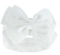 White Glitter Bow Headband