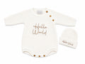 Unisex Hello World Romper & Hat Set