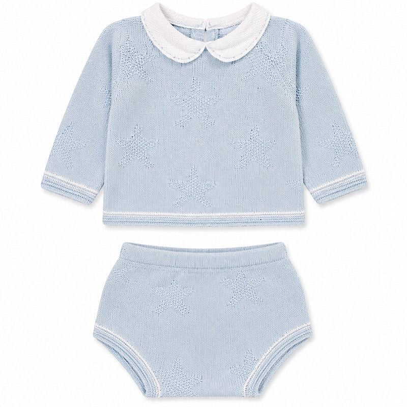 Baby Boy 2-Piece Knitted Star Print Motif Jam Pant Set