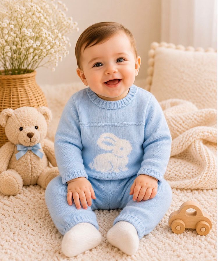 Baby Boy Pex Bunny Knit 2-Piece Set