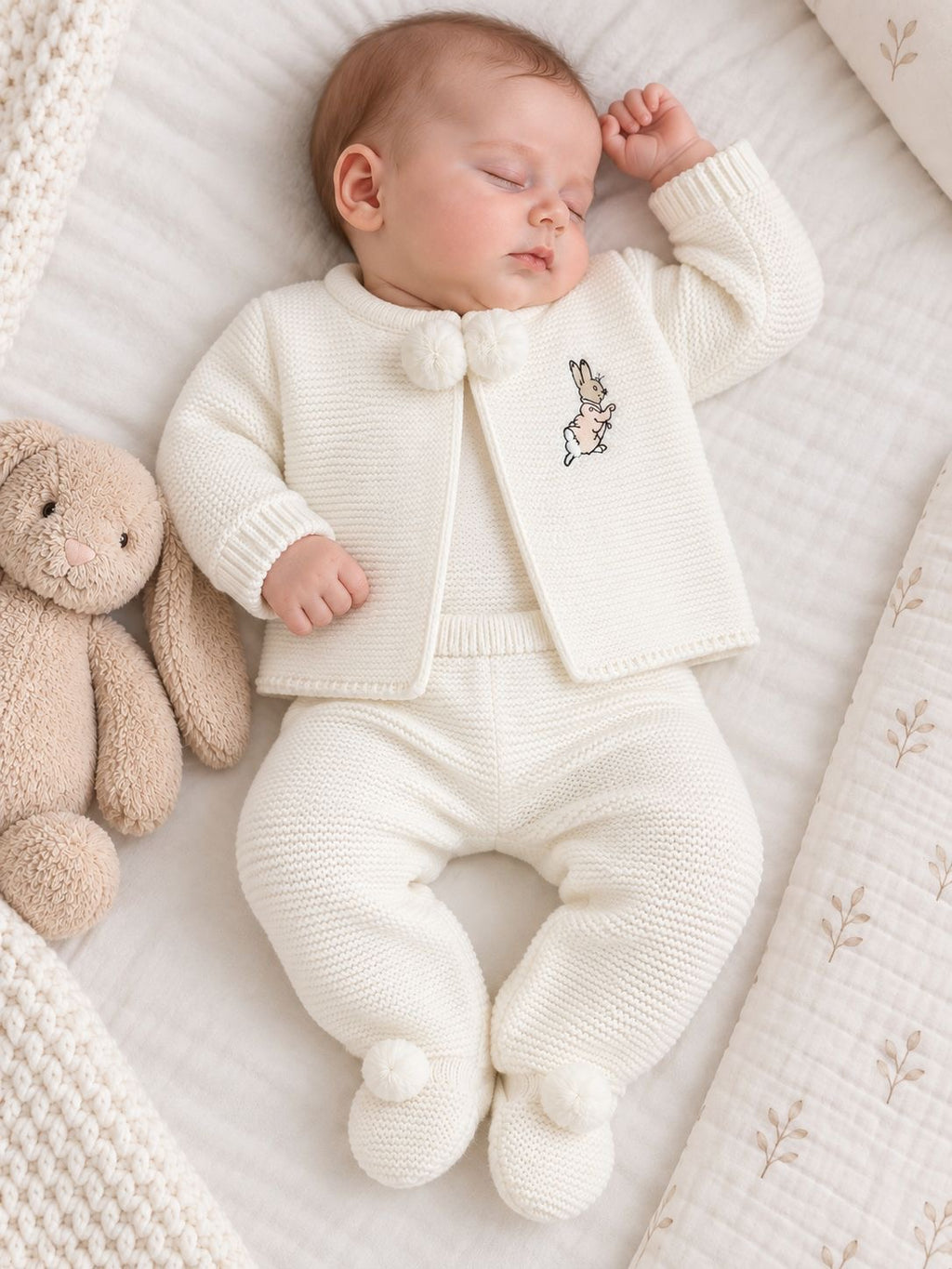 Baby Girl 2-Piece Rabbit Pram Suit