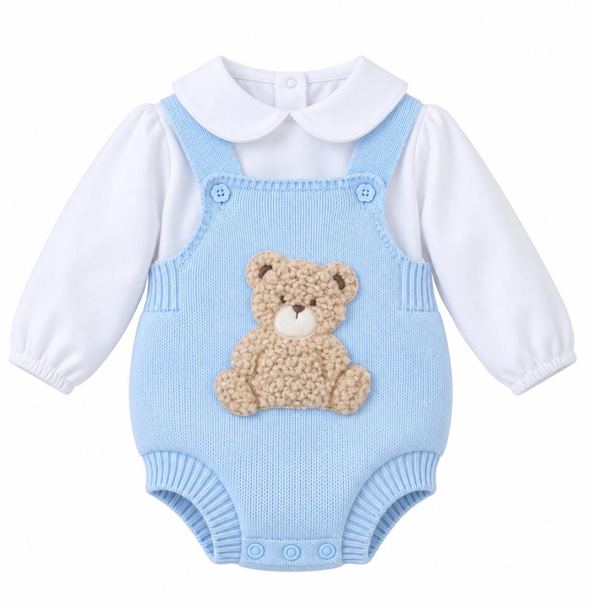 Baby Boy Pex 2-Piece Teddy Bear Dungaree Set