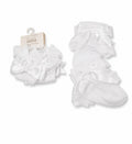 White Frilly Satin Bow Socks