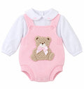 Baby Girl Pex 2-Piece Teddy Bear Dungaree set