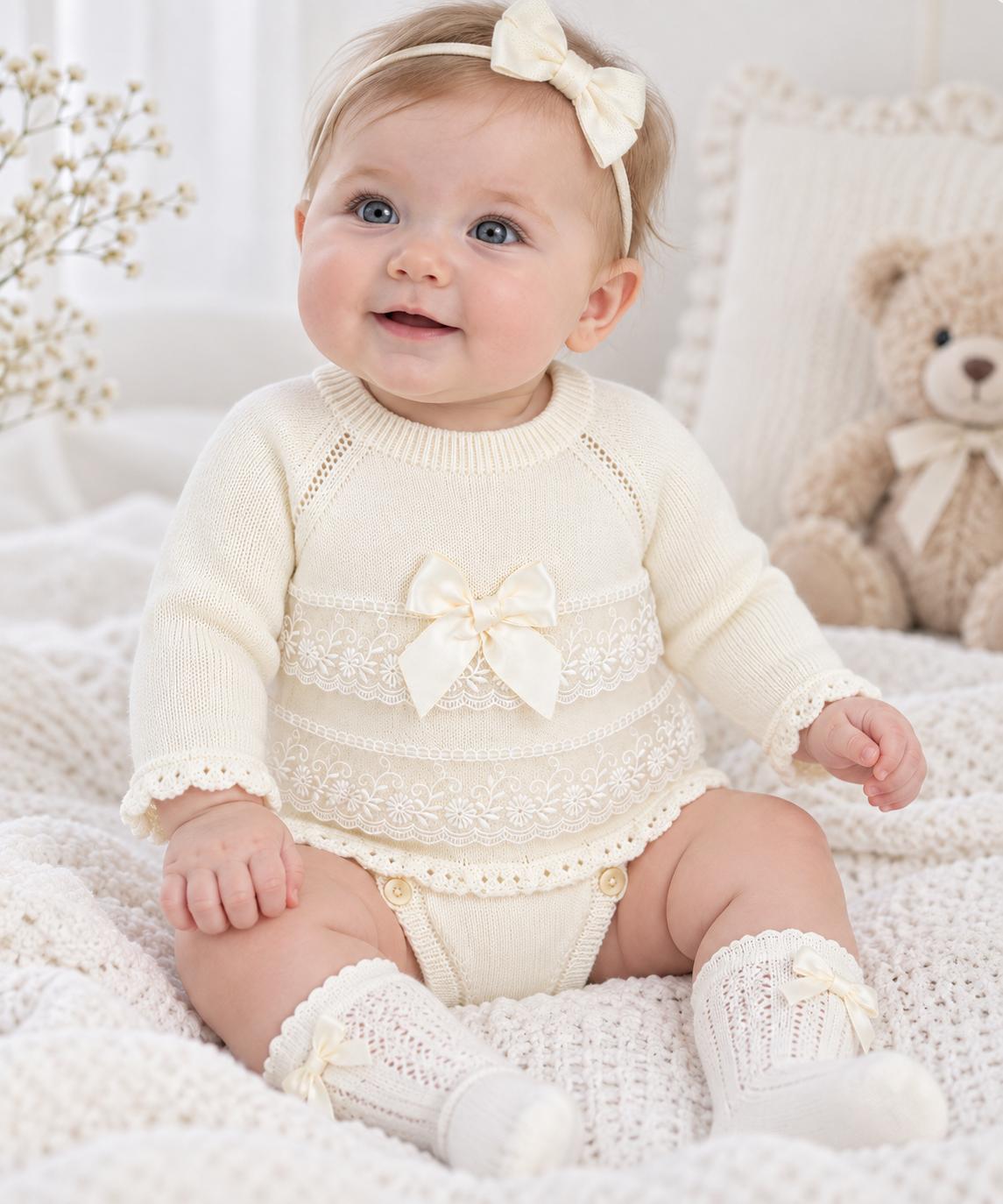 Baby Girl Pex Lace & Knit 2-Piece set