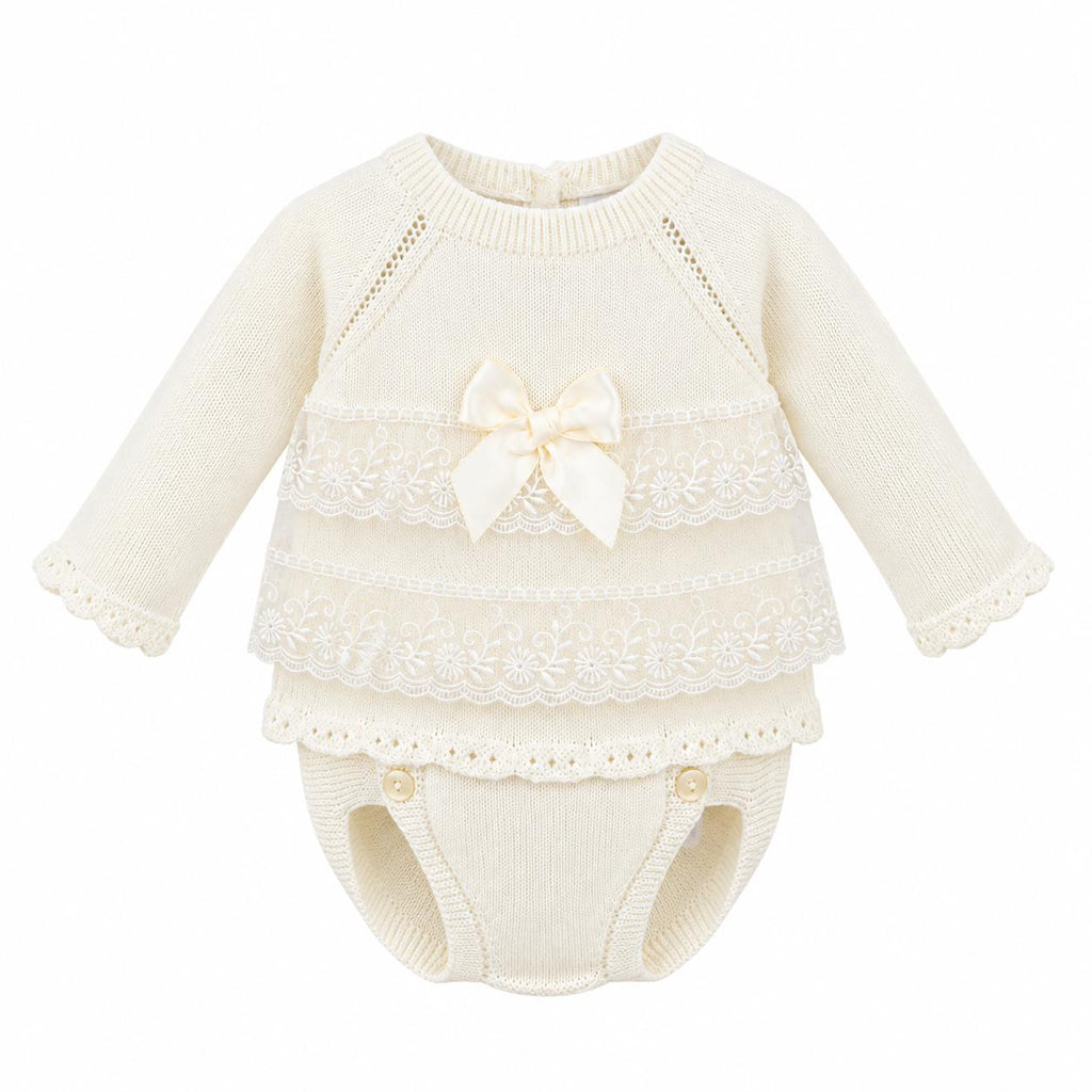 Baby Girl Pex Lace & Knit 2-Piece set